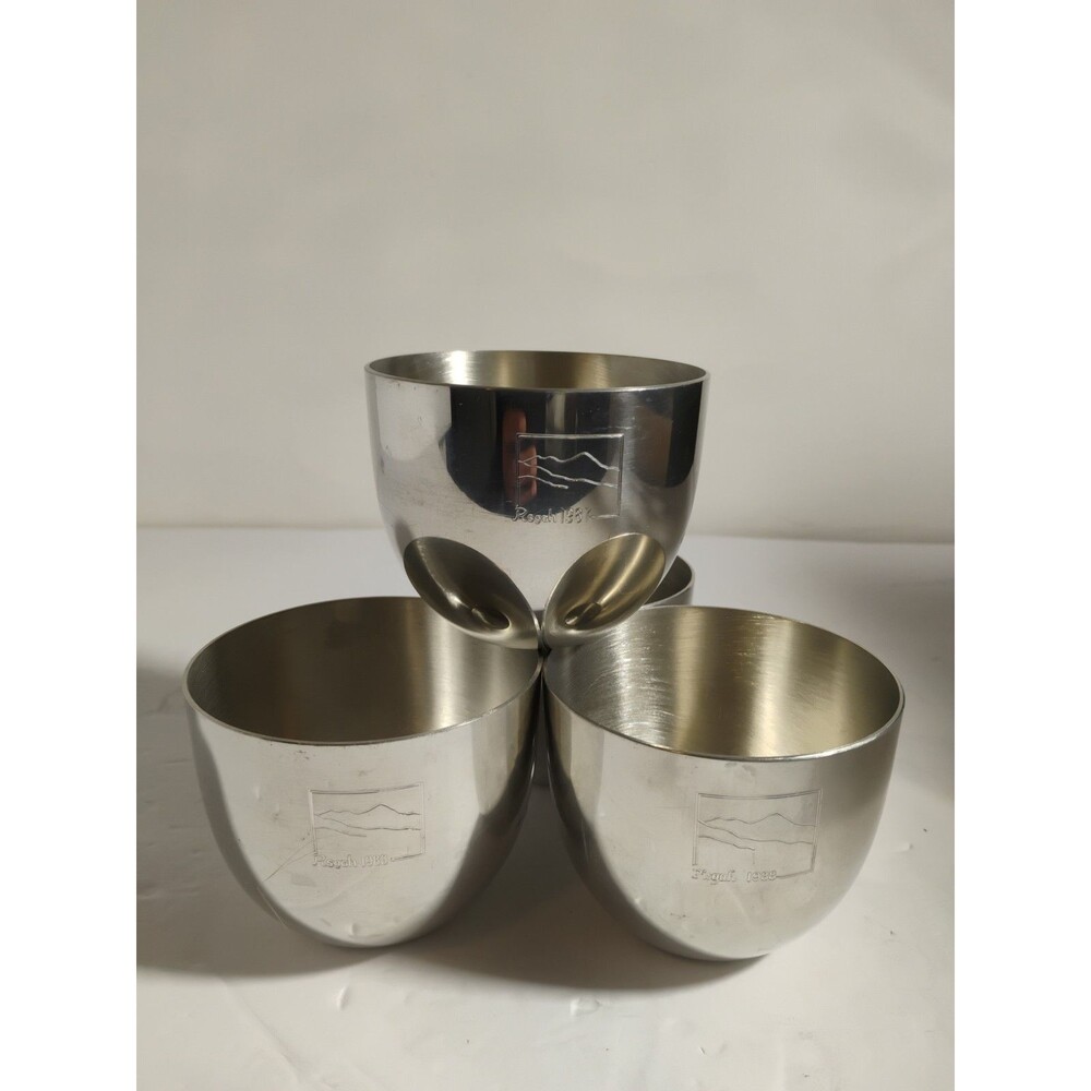 Set Of 4 Kirk Stieff Pewter Jefferson Cups P50 Pisgah Mountain 1988 Engraved